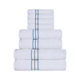 Josann Turkish Cotton Ultra-Plush Solid 8 Piece Highly Absorbent Heavyweight Towel Set