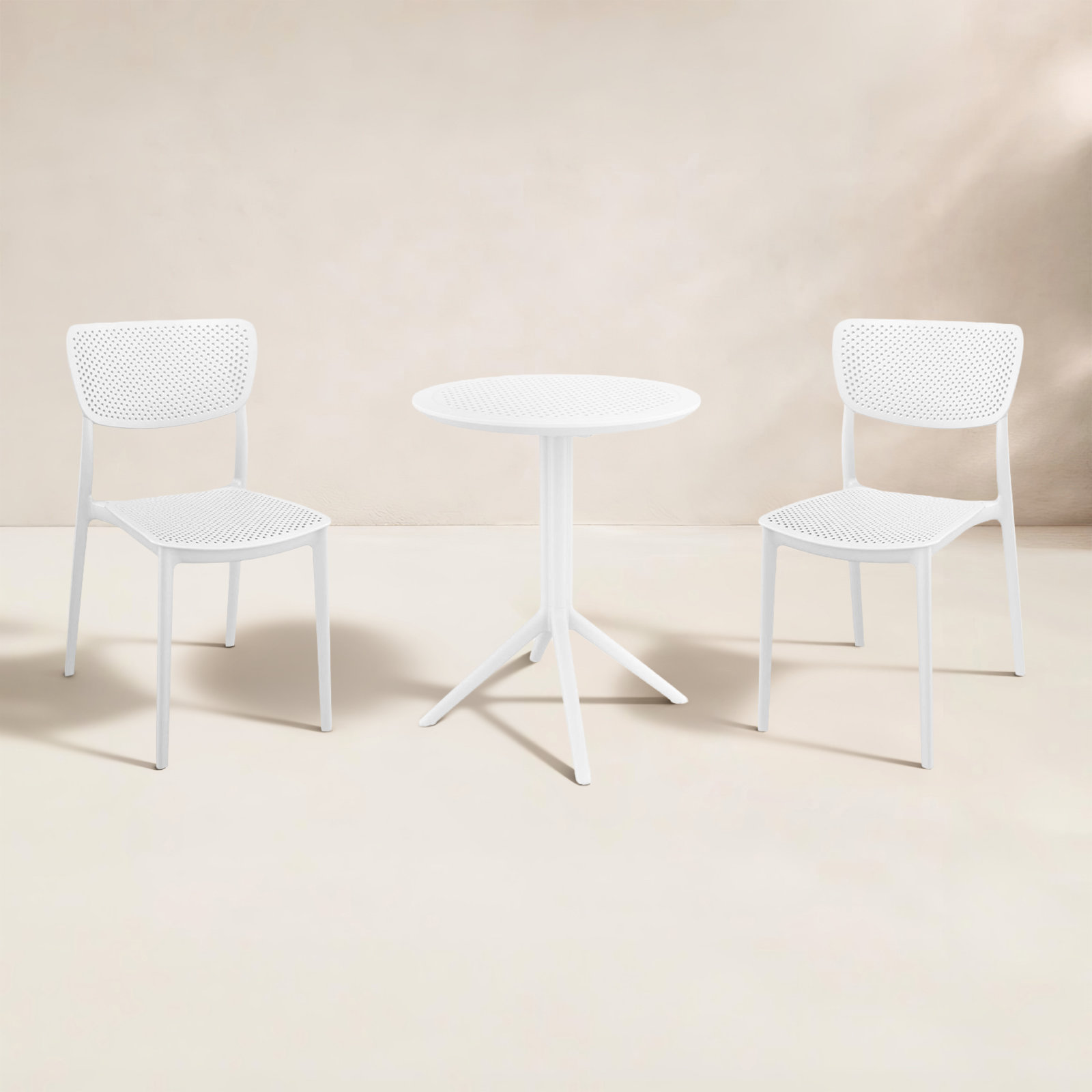 Farrah 24" Patio Bistro Set, White