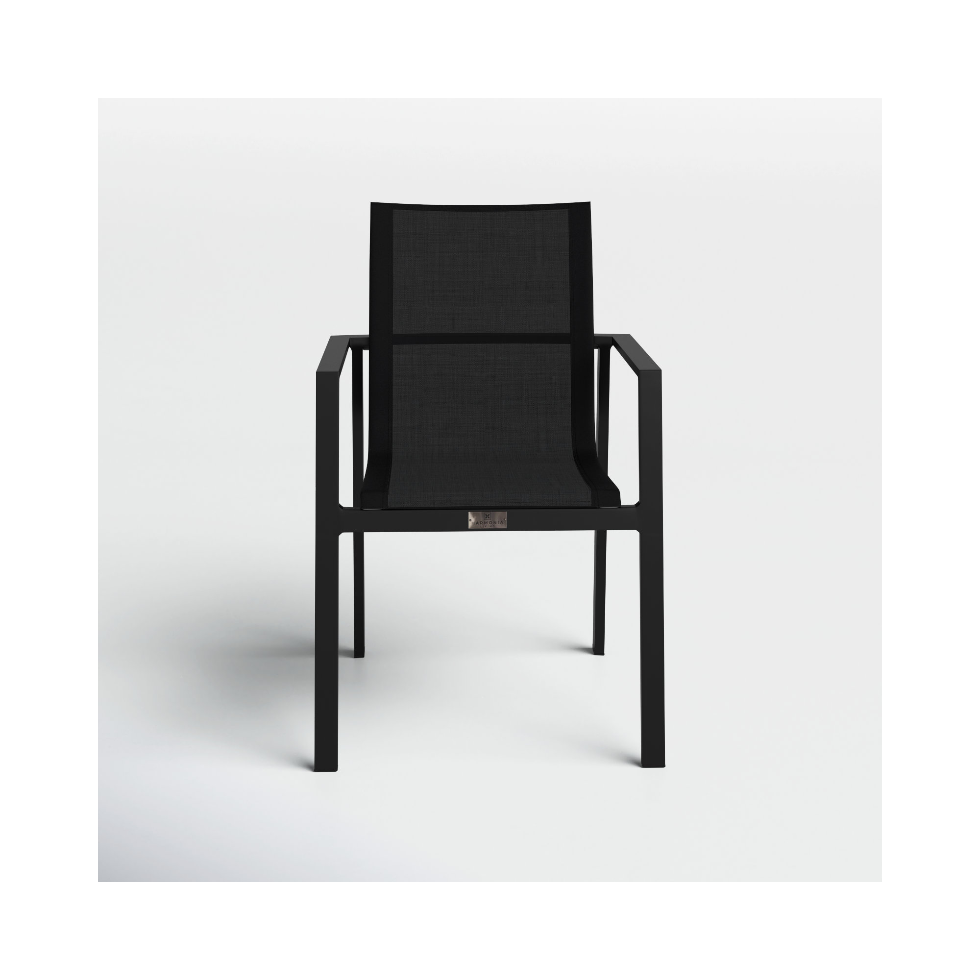 Placido Premium All-Weather Wicker Outdoor Stacking Dining Armchair, Black, Black Sunbrella®