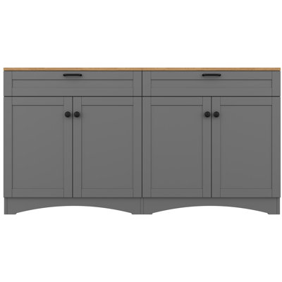 Adolar 70" Tv Stand With Adjustable Shelves & 2 Drawers, Rustic Style Sideboard For Living Room, Bedroom, Black Wood Grain Table Drawers Delicate Curve, Accommodates Tvs, Versatile