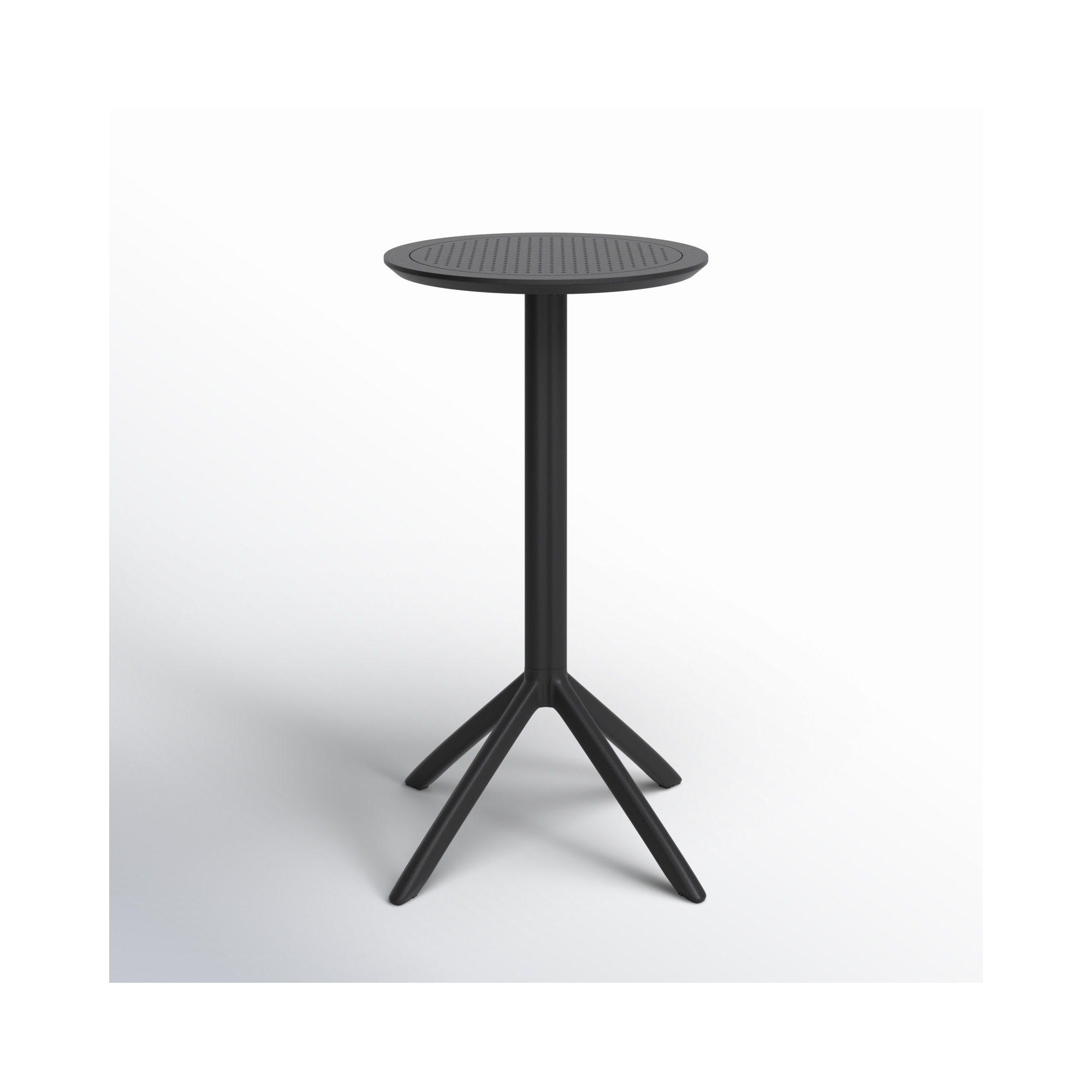 Plastic/Resin 2 - Person Round Table, Black, 42.5'' H x 23.6'' W x 23.6'' L