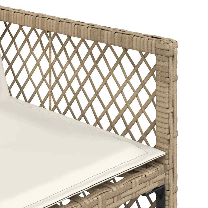 Patio Dining Set with, Beige Cushion/Beige Frame, 5 Pieces: Table, 4 Chairs, 73cm H x 110cm W x 106cm D