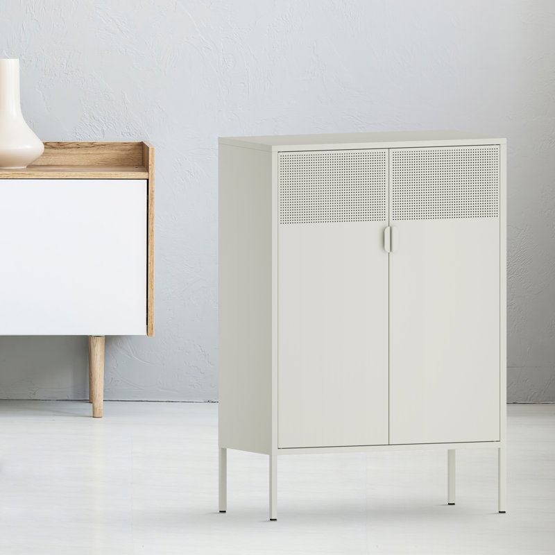 Armoire de rangement 32 po à 2 tablettes, Blanc cassé