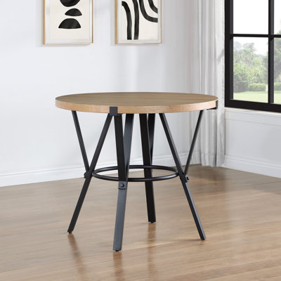 Bruce Round with Iron Base Dining Table