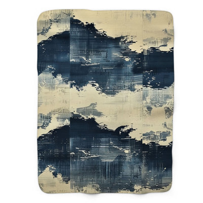 Blue Scribbles - couverture sherpa de qualité supérieure 1 pièce