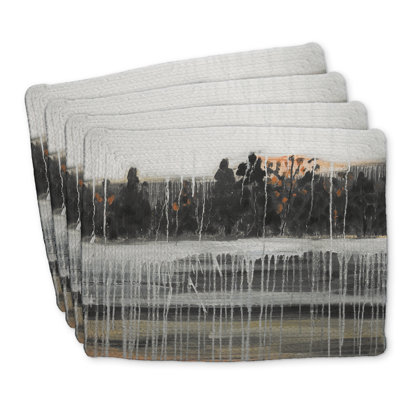 Ensemble de 4 napperons Rainy Fall Landscape