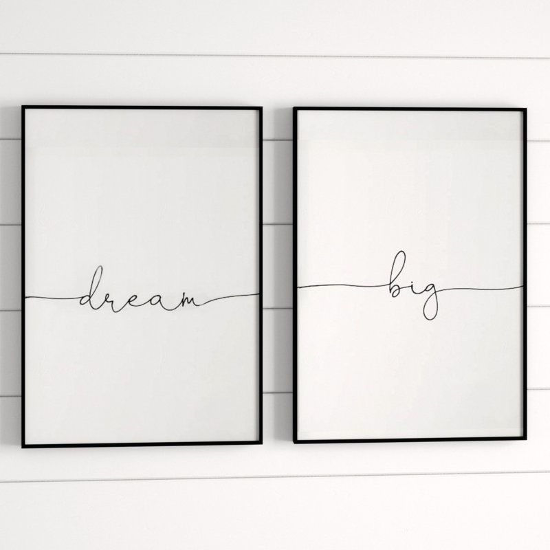 Dream Big - 2 Piece Print, Matt Black Frame, 61 cm H x 43 cm W