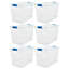 Contenant de rangement empilable en plastique transparent de 112 pintes Homz avec couvercle à loquet, paquet de 6