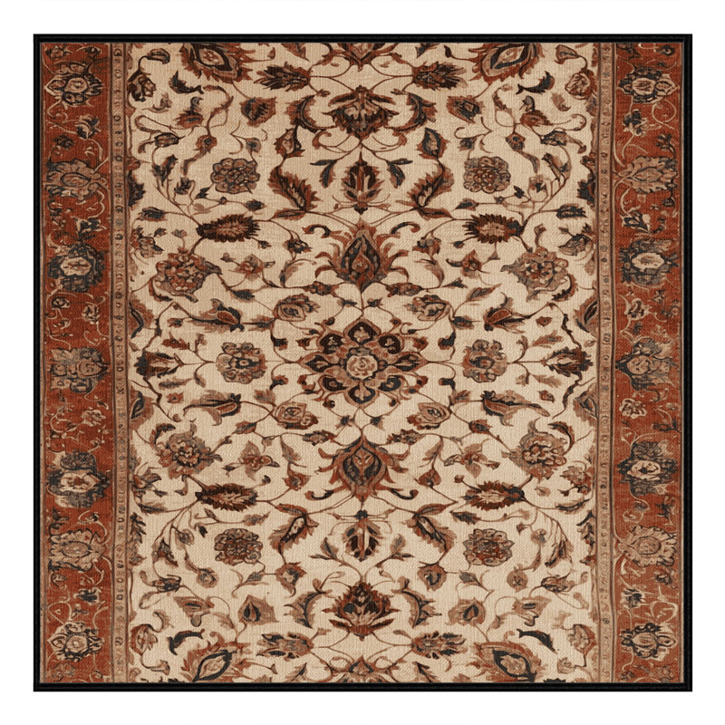 Tapis brun lavable à la machine, Carré 5 pi