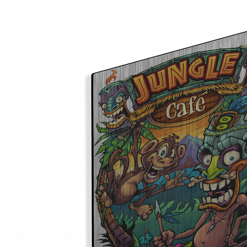 «JungleCafe Amazon» par Flyland Designs, art mural en métal, H 16 po x l 12 po