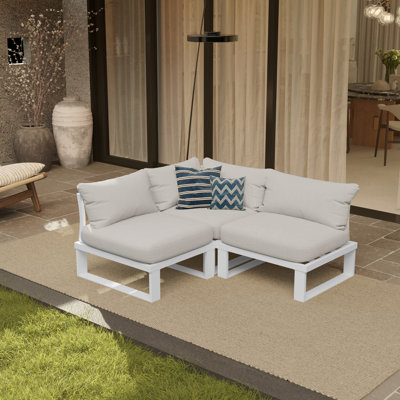 Anusri 3 - Person Outdoor Conversation Set with Cushions by Ebern Designs