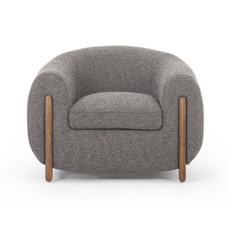 Lyla 38" W Polyester Blend Barrel Chair, Capri Ebony