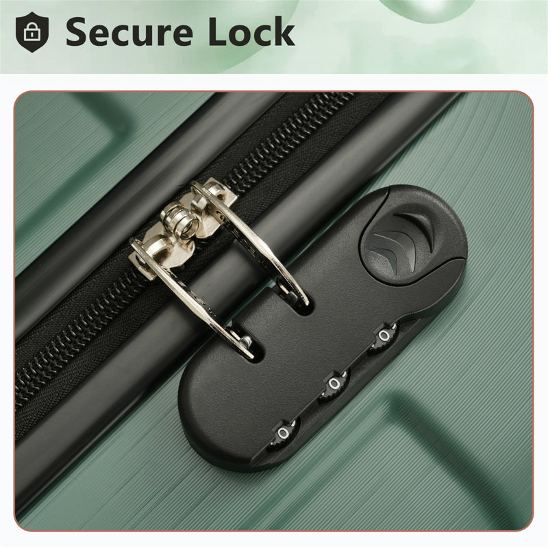 Luggage Sets 3 Piece, Green