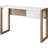 Modern Home Office Desk With Drawer, Fluted Door Details, And Two-Tone Design For Study Or Vanity Use