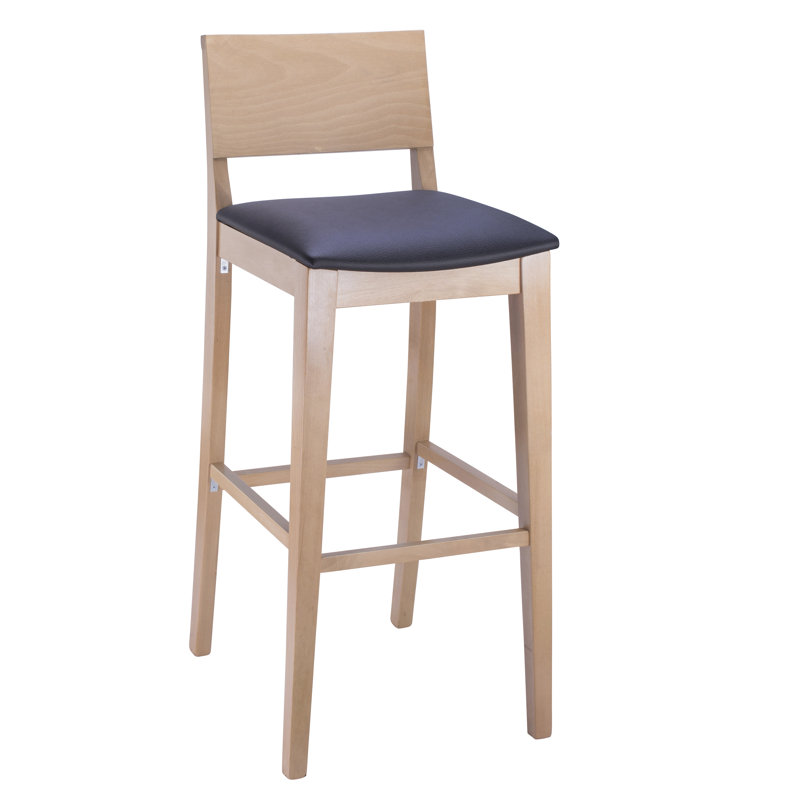 Tabouret 30 "en bois massif Ahreanna, Naturel / Noir