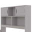 Structure de lit plateforme simple avec bibliothèques et tablettes de rangement, quatre tiroirs, gris-260269451