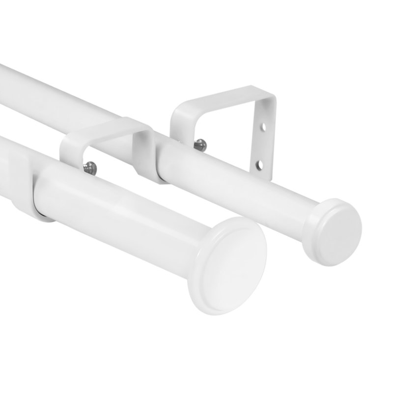 Tringle à rideaux double Coulombe, H 1 po x l 84 po x P 1 po, Blanc