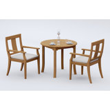 4 Seats 5 Pcs Grade-A Teak Wood Dining Set: 36" Round Table And 4 Osborne Arm Chairs #11OS0704