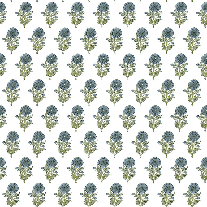 Lorenzo Castillo V Plasencia Floral Wallpaper Roll by Gaston Y Daniela, Azul