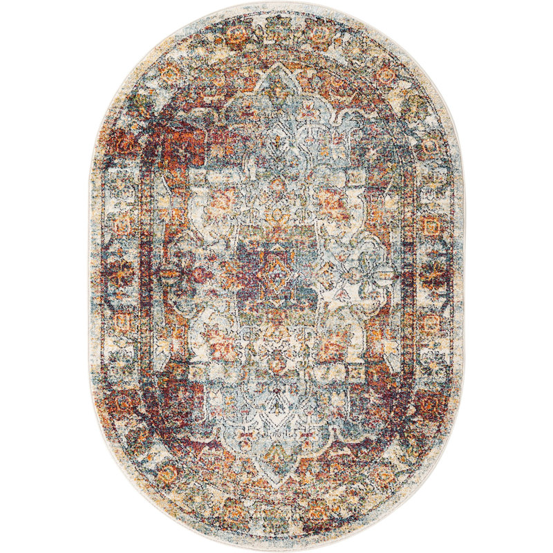 Mekalah Oriental Indoor Rug, Oval 4' x 6'