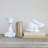 Stoneware Rabbit Shaped Lamp with Inline Switch