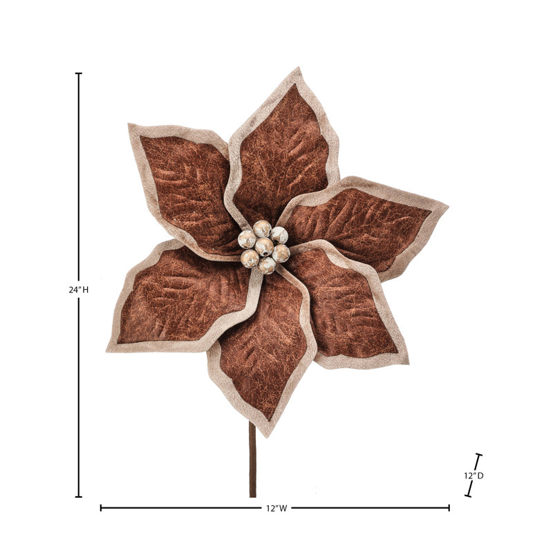 Tige de poinsettia en cuir 24 po