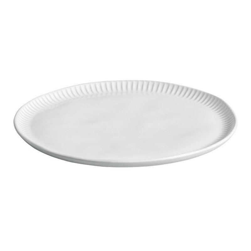 Assiette plate en grès céramique 10,8 po Linhas New - allant au micro-ondes, au four et au lave-vaisselle, par Porto Brasil