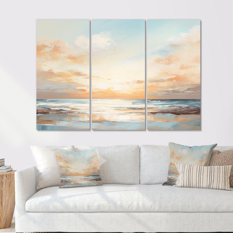 Polanco - Coastal Sunset, ensemble d'art sur toile, Toile tendue, H 40 po x l 60 po x P 1 po