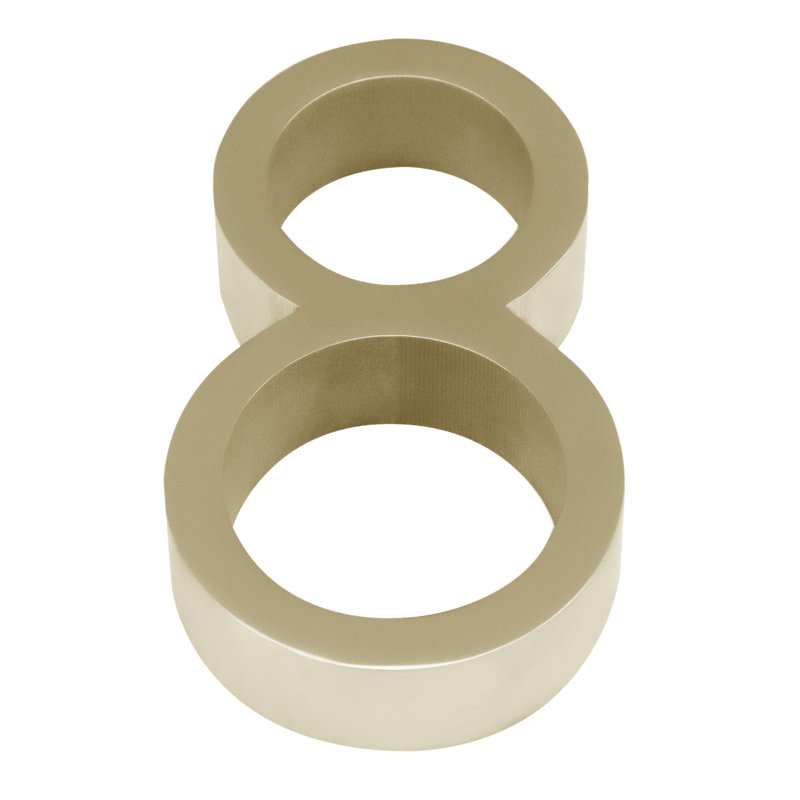 5" Floating Mount House Number, Satin Stainless Steel, 8