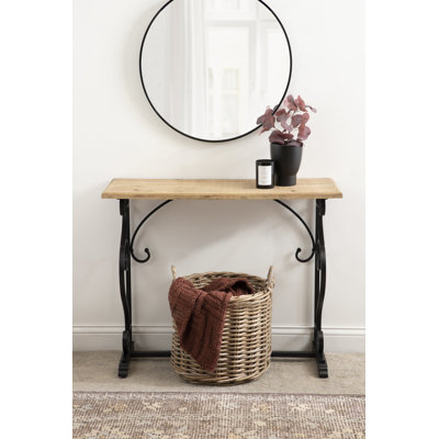 Farmhouse Metal and Wood Console Table