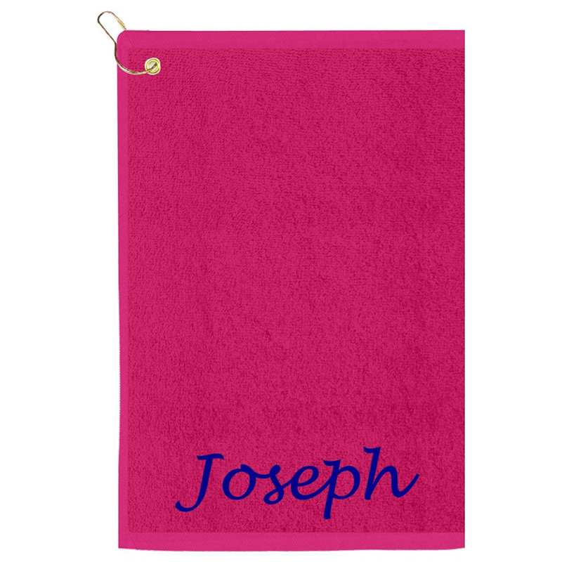 Cotton Embroidered Golf Towels Kitchen Towel, Hot Pink, Yes