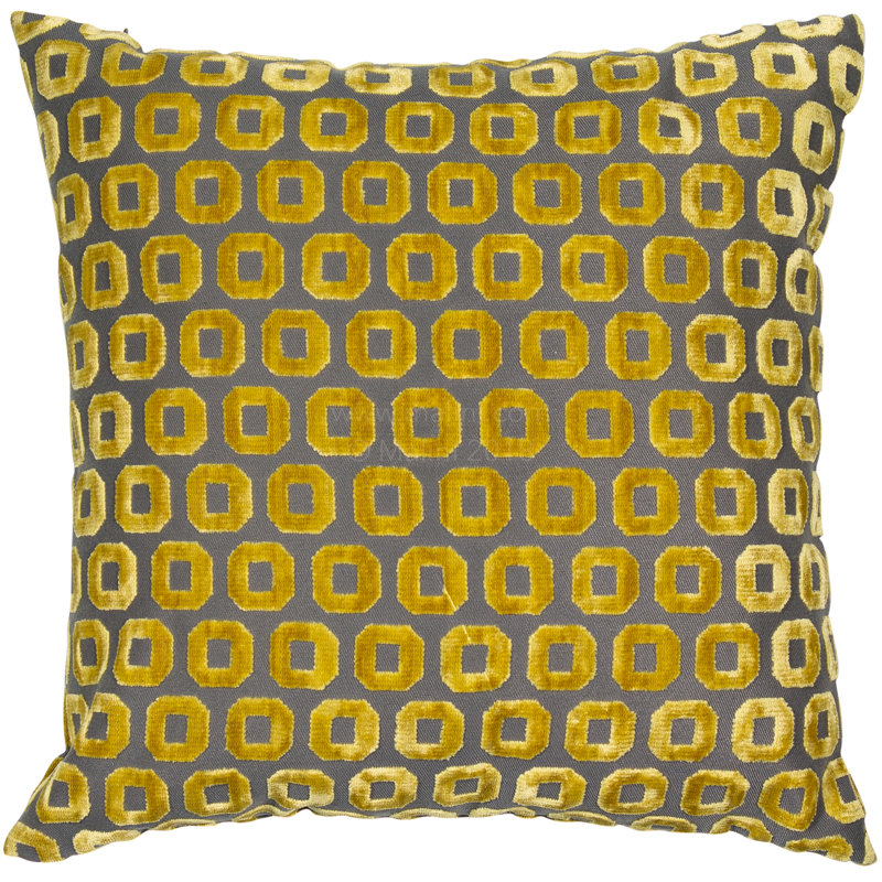 Brycen Geometric Square Throw Cushion, Mustard, 56 x 56cm