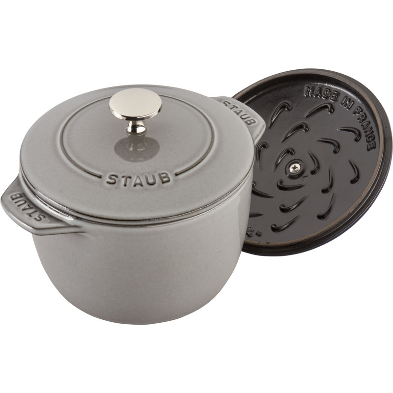 Staub Cast Iron 1.84-qt Petite French Oven, Graphite Gray, 1.84 quarts