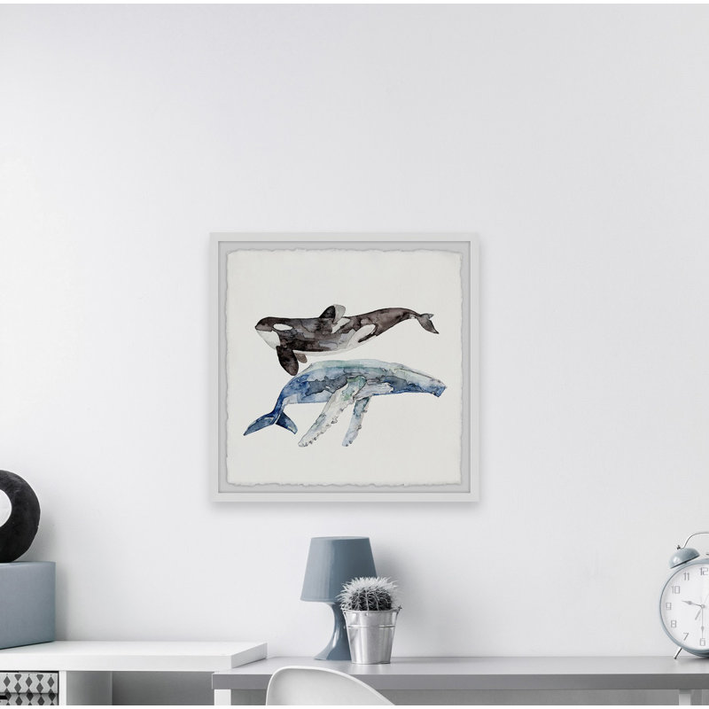 Healdton 'The Big Whales' Framed Print, 12" H x 12" W x 1.5" D