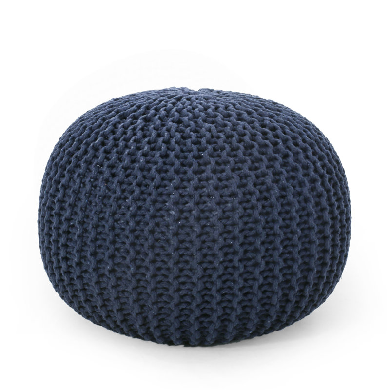 Pouf tricoté en coton, Marine