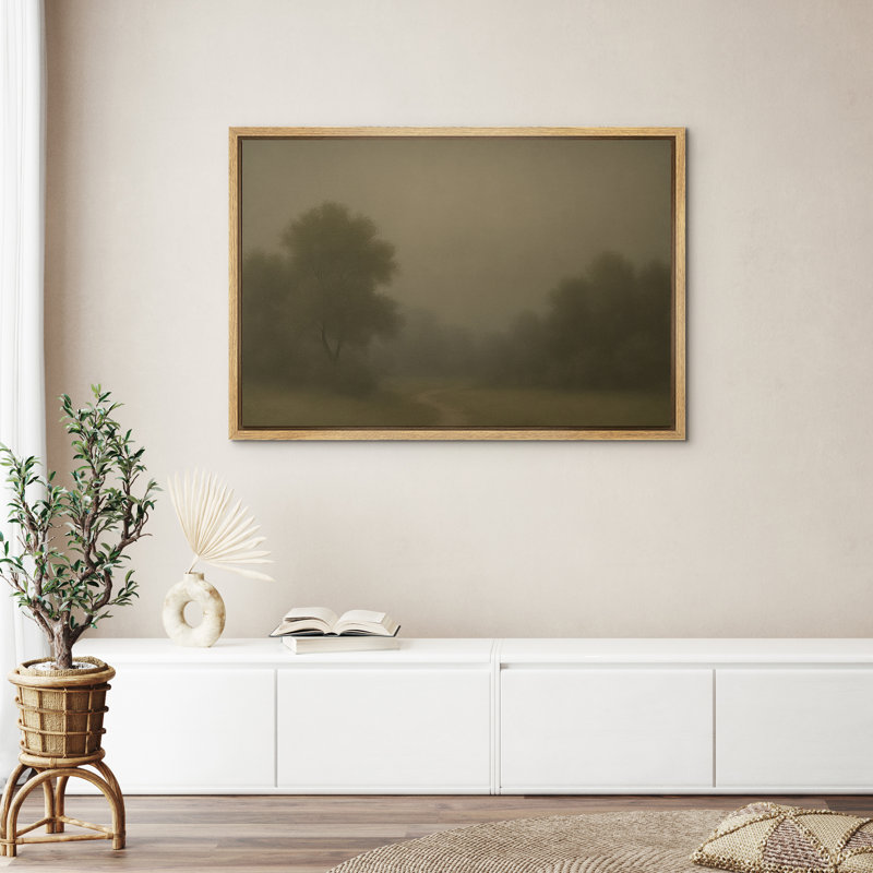Art mural encadré «Misty Forest Path», Naturel, H 24 po x l 36 po