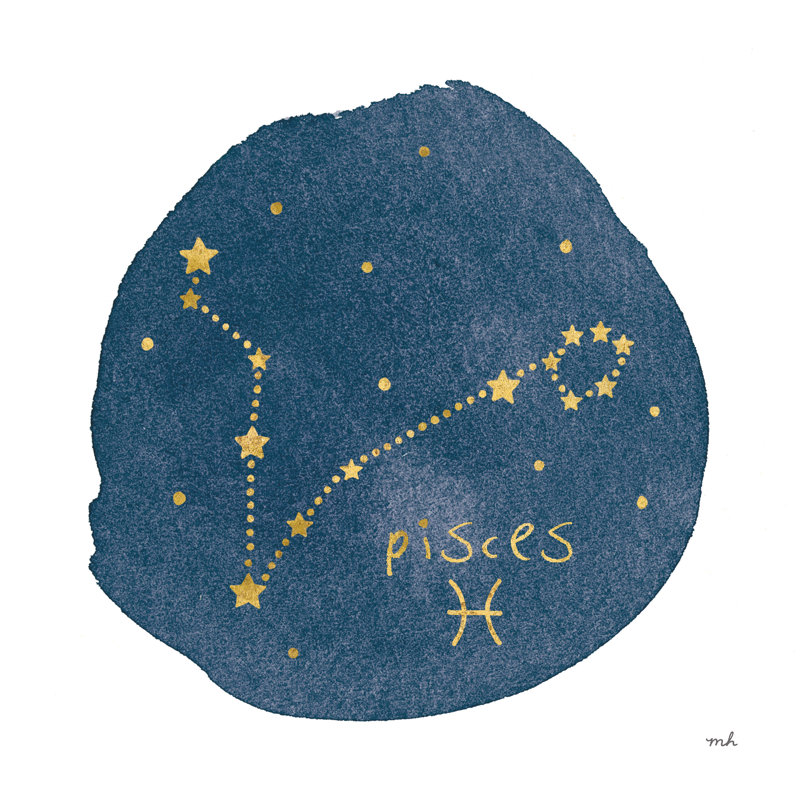 " Horoscope Pisces " Mixed Media Painting, 36" H x 36" W x 1.25" D