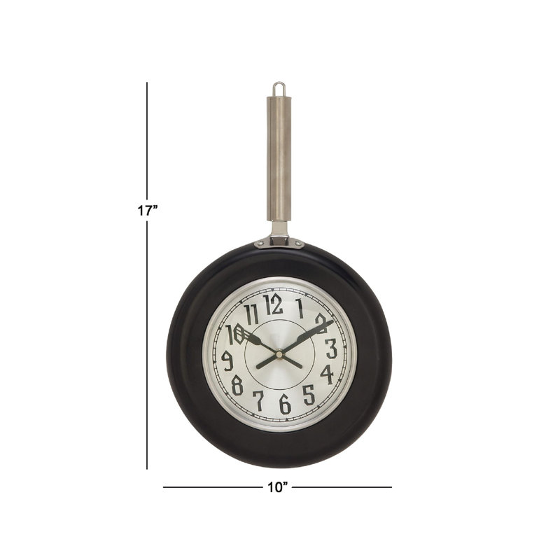 Horloge murale, Moyen, Noir argent