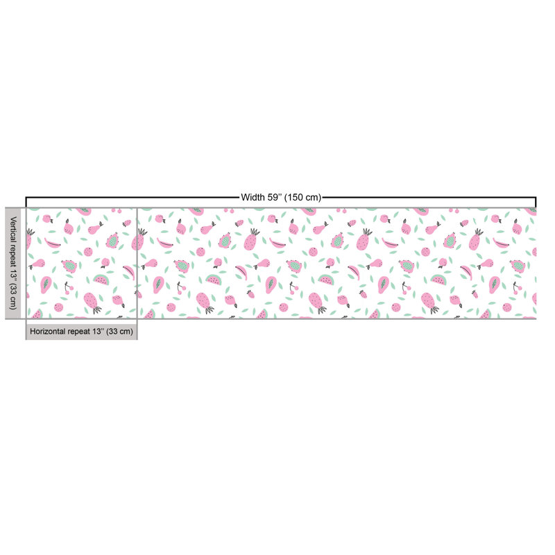 Palatino Motifs of Tropical Pineapples Cherries Pears Strawberries Fabric