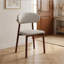  Ensemble de 4 chaises de salle à manger en chêne massif, revêtement en chenille beige, support robuste en X, courbe ergonomique, assemblage rapide-1620833157
