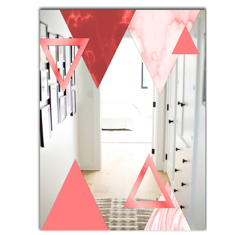 Miroir décoratif triangulaire Spacy Spheres, H 39,4 po x l 29,5 po