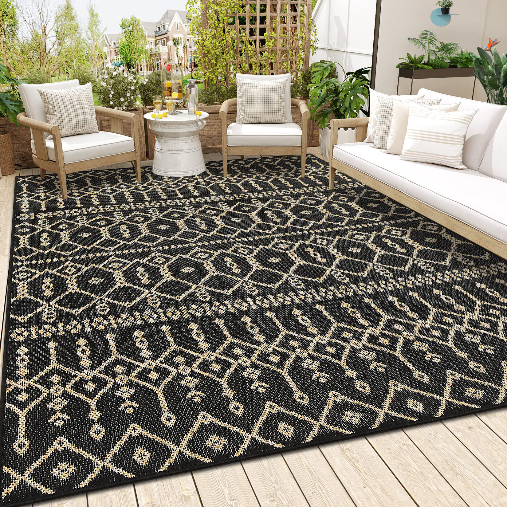 Union Rustic Lazarria Area Rug with Non-Slip Backing | Wayfair