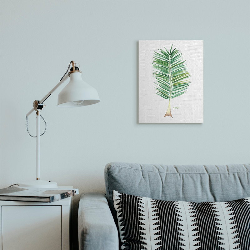 Verdure de cocotier sur fond blanc, Toile tendue, H 20 po x l 16 po