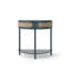 Demi-lune Intyre avec porte coulissante en rotin et tablette ouverte-129955761