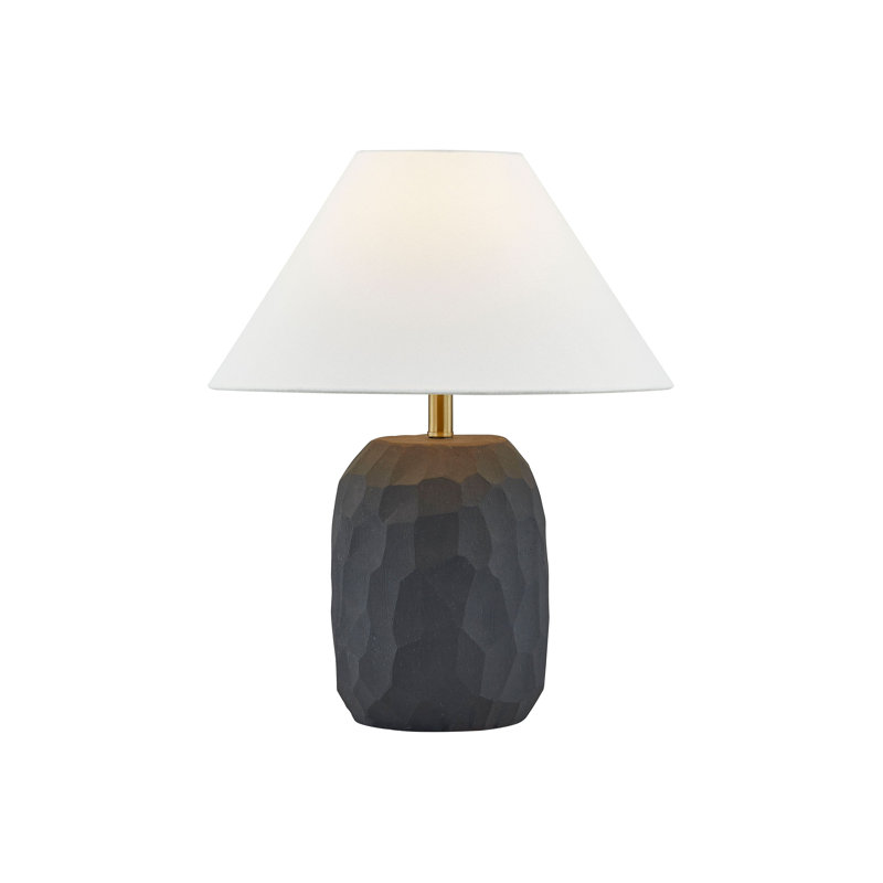 Lampe de table 17 po avec abat-jour en lin Ifeyinwa, noir