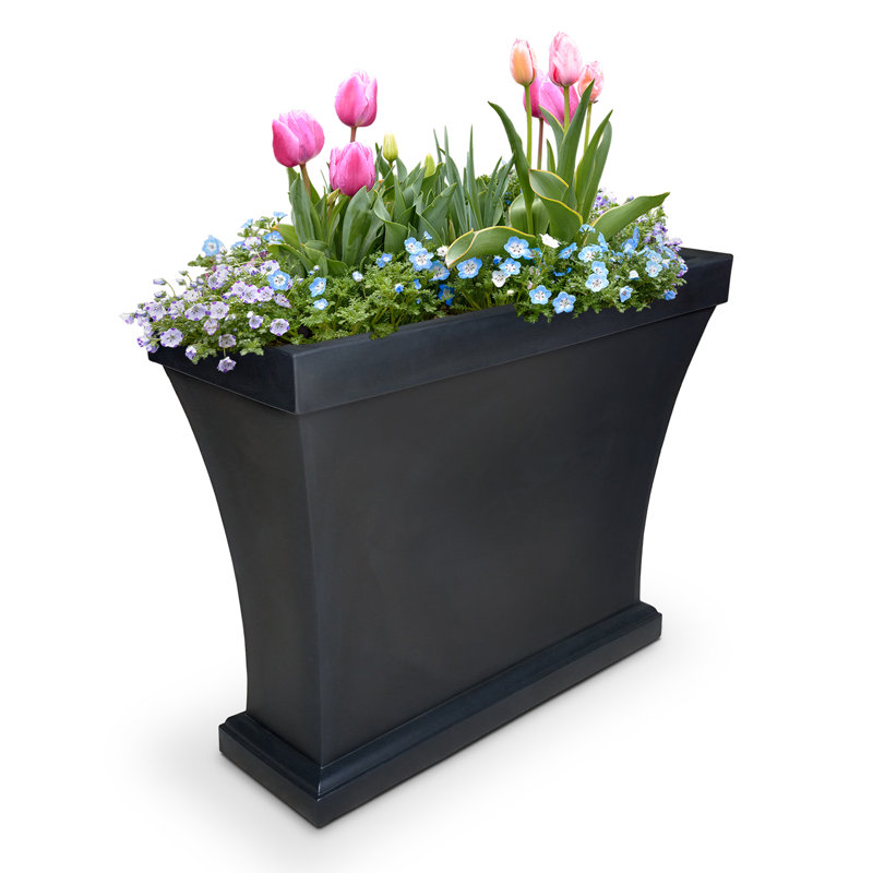 Bordeaux Black Polyethylene Trough Planter for Outdoor and Indoor Use