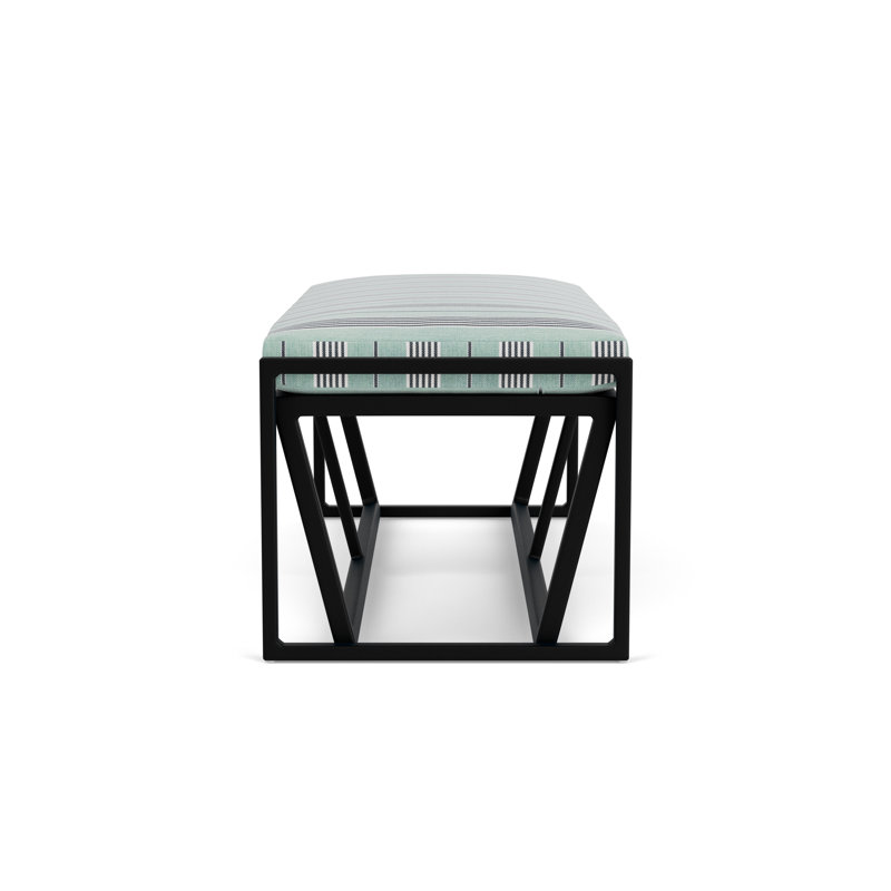 Summit Outdoor Dining Bench, Ebony, Hansen Seaglass