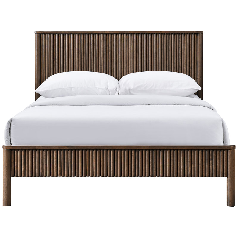 Kirsty Solid Wood Bed, Walnut, Full / Double