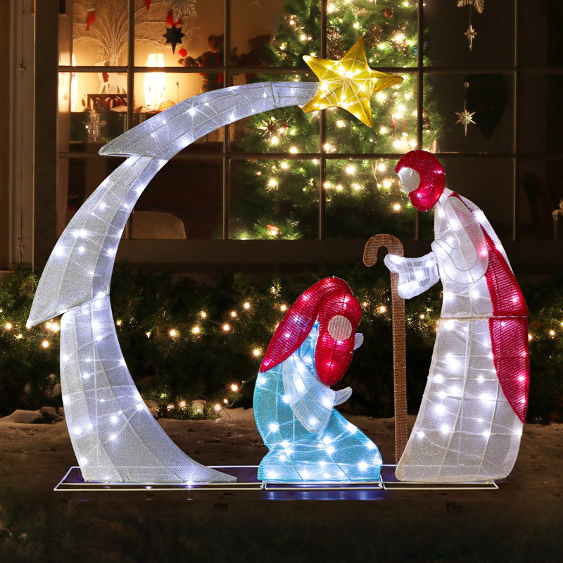 Décoration de Noël d'extérieur avec crèche de Noël 3,7 pi