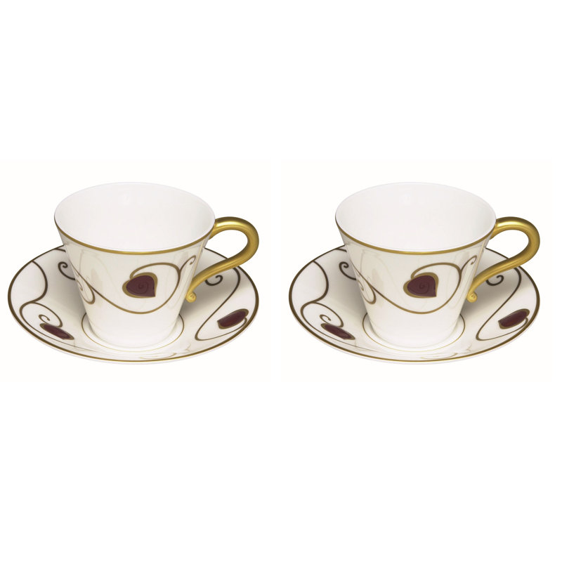 Jewel Bone China Teacup and Saucer